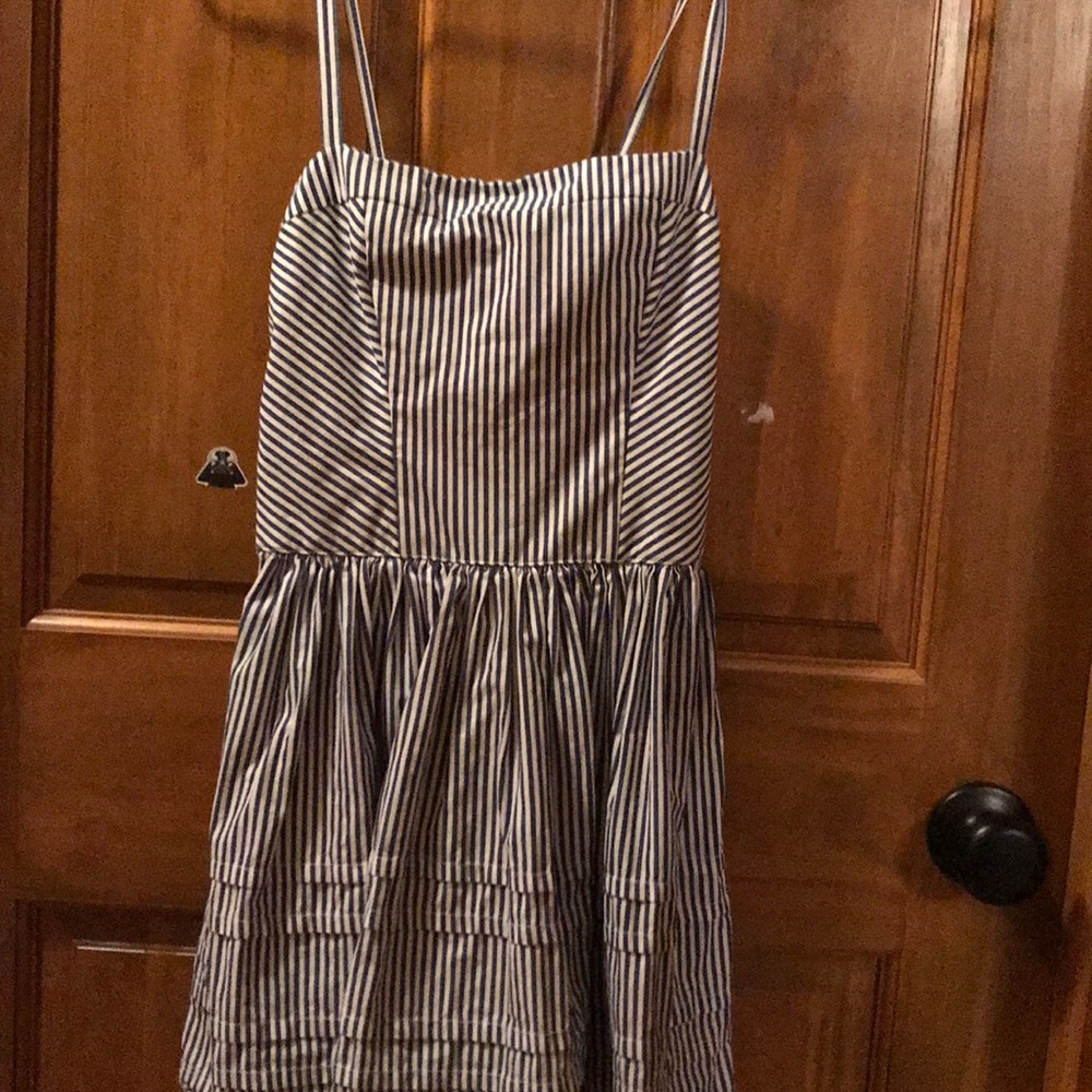 Blue and White Striped Dress